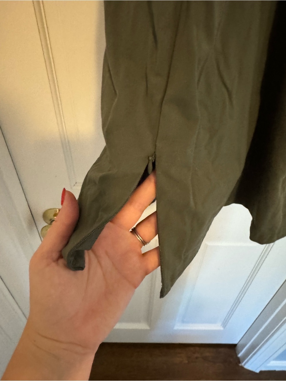 FLX Olive Green Mini Athletic Dress with Spaghetti Straps - Picture 3 of 8